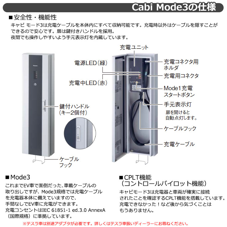 パナソニック エルシーヴ モード3充電コントロール機能付専用 ピーク