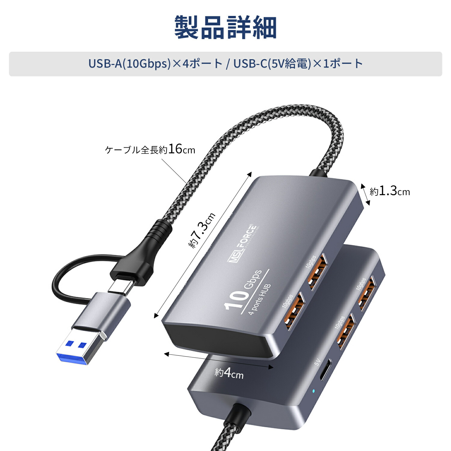 楽天市場】【最大15%OFF限定クーポン】USB-C/USB-A 4in1 ハブ 10Gbps