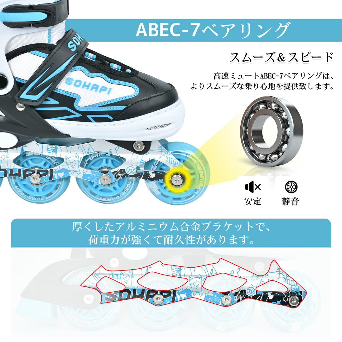 楽天市場】【5％OFFクーポン】全ウィルが光る インラインスケート