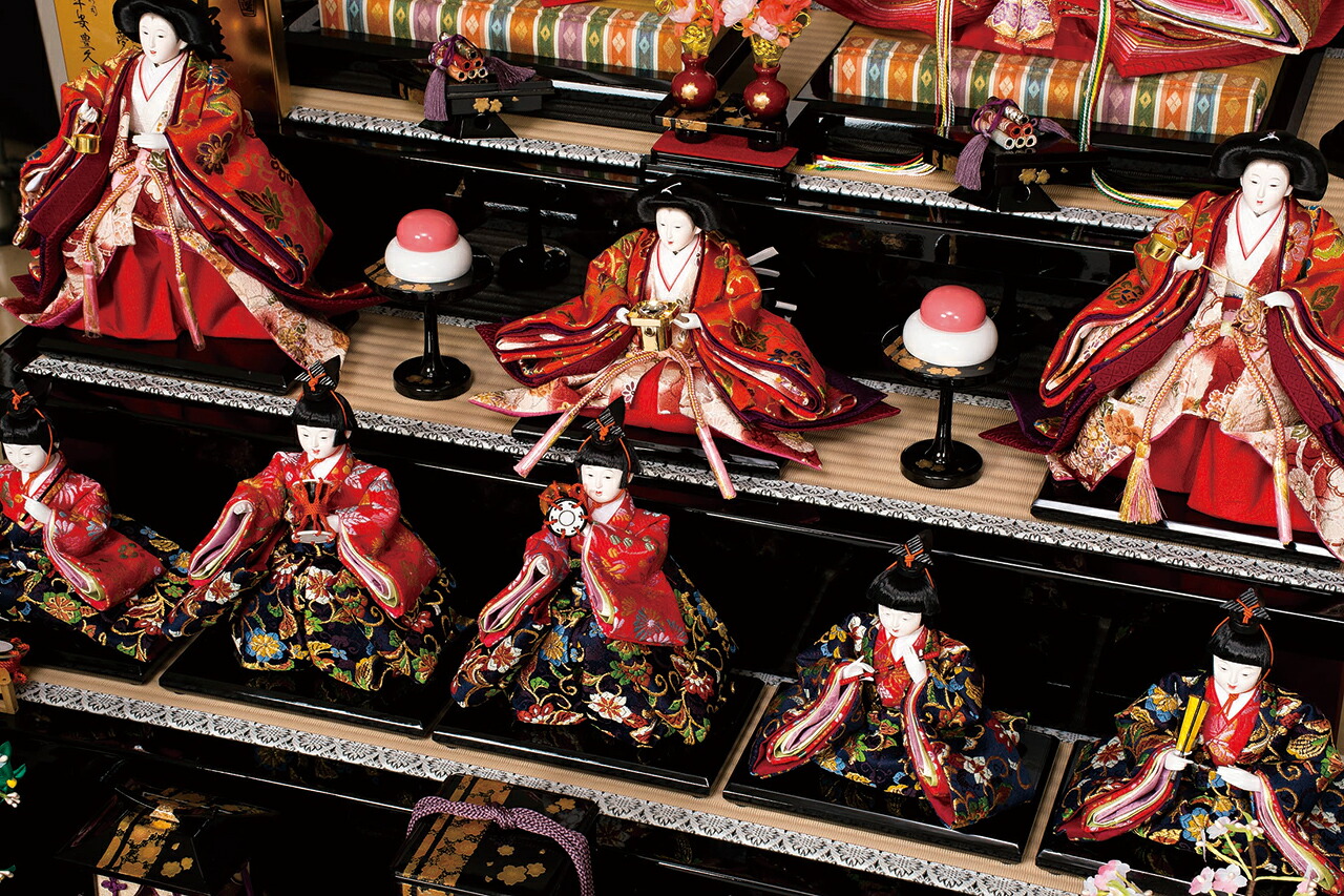 雛人形 五段十二人飾りセット【P84106】インターネット店だけ☆限定