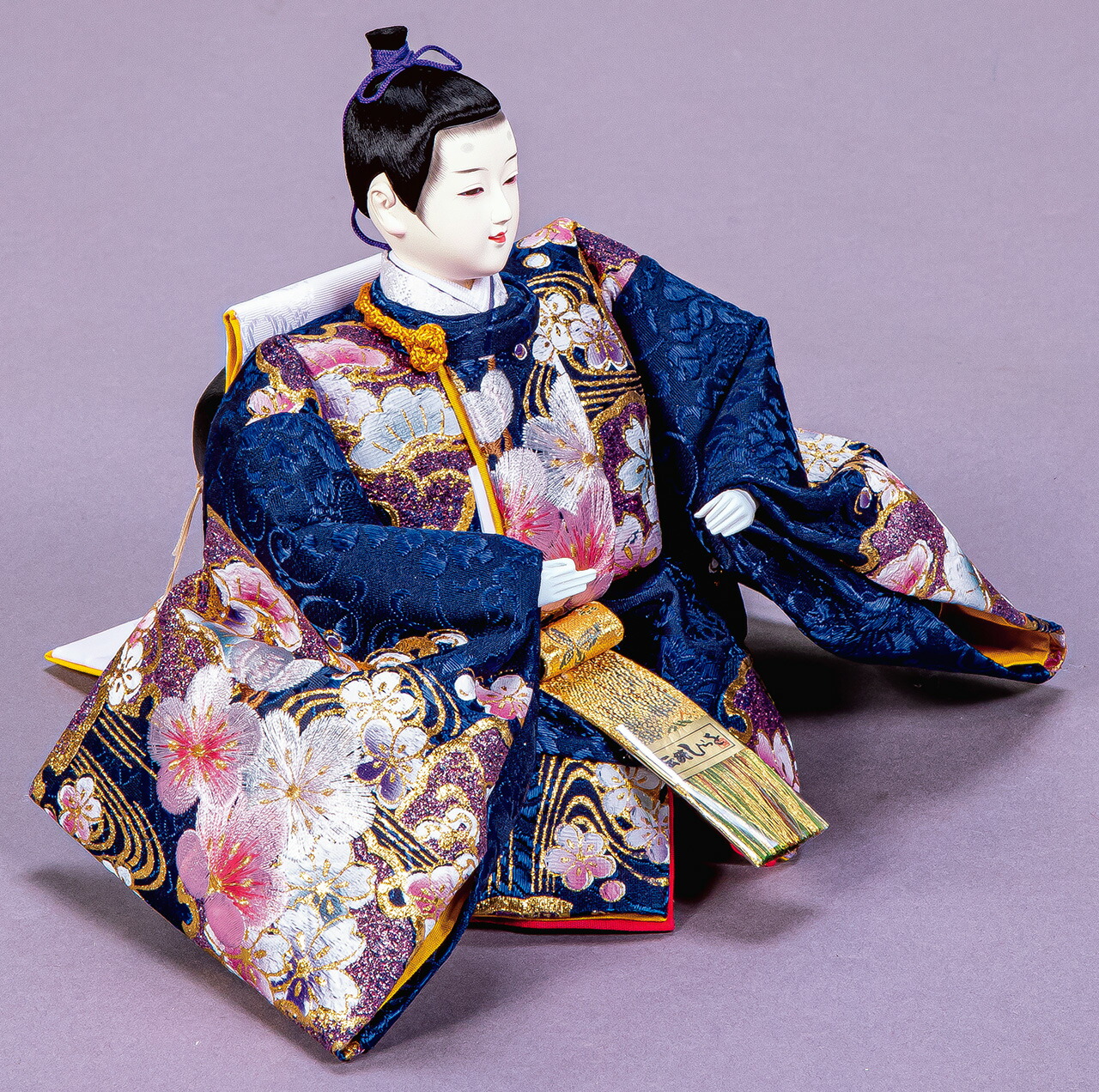 雛人形 コンパクト収納飾り【P81206】 桜の花に雪輪模様が美しい