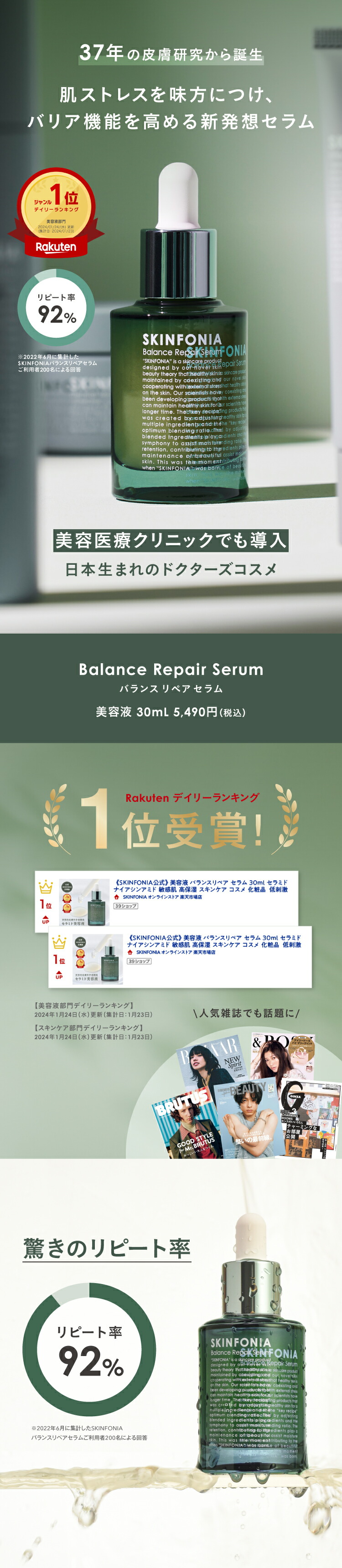 楽天市場】【SKINFONIA 公式】ドクターズコスメ スキンケア 5点セット