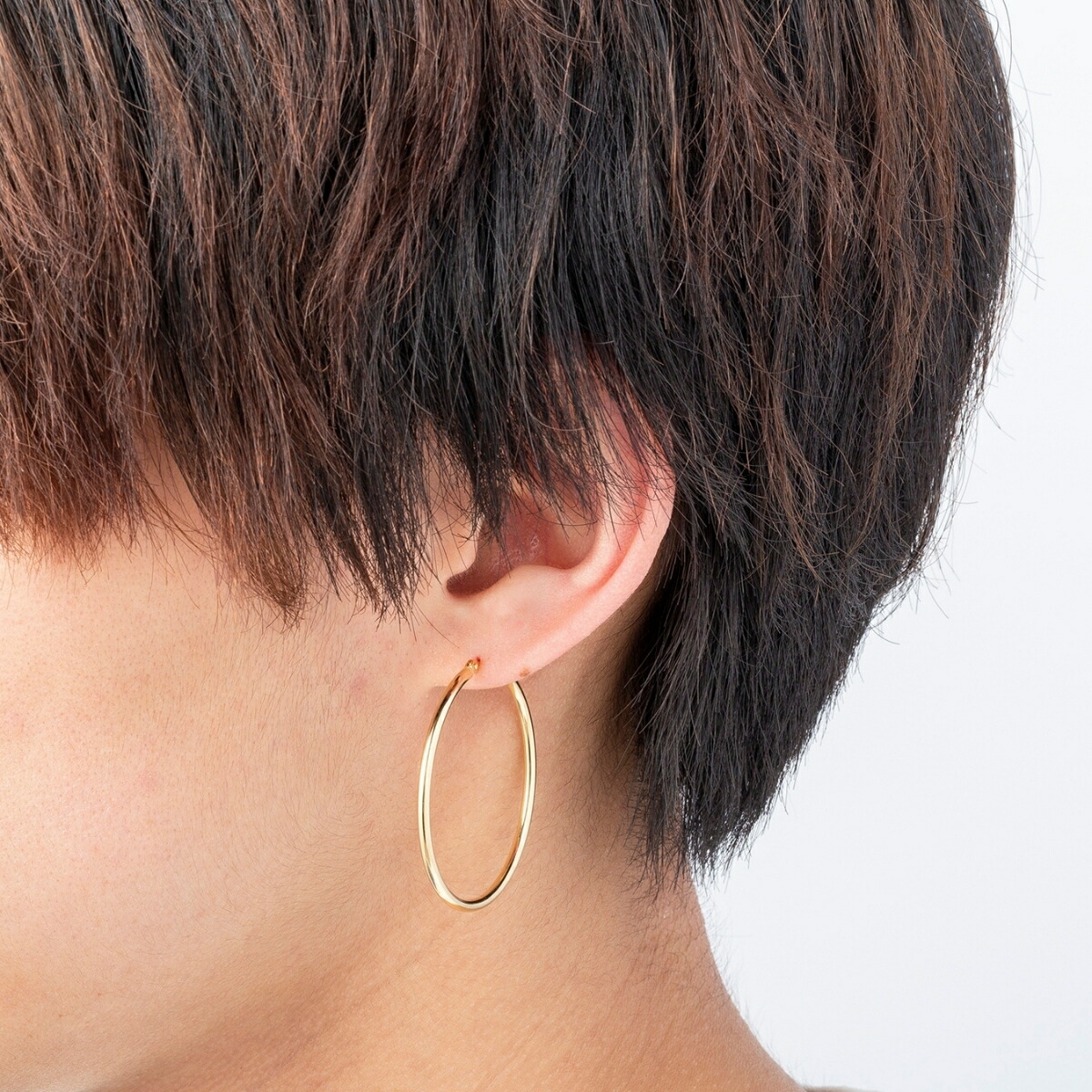 楽天市場】18金 フープピアス メンズ レディース 2mm×40mm K18 18K K18