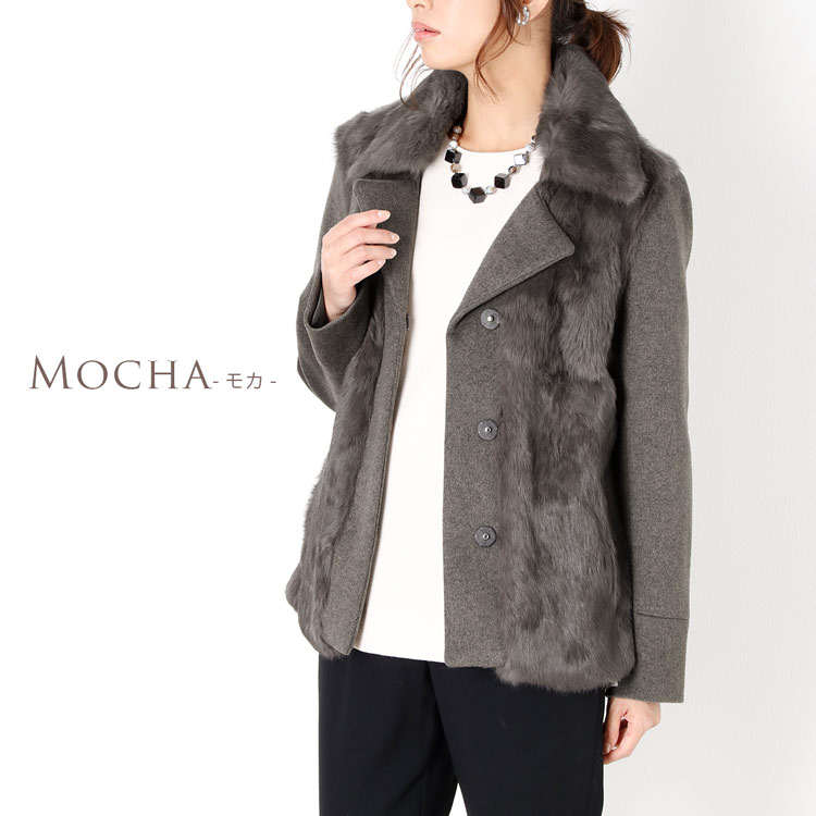 楽天市場】【40%offクーポン】ラビットファー付ジャケット レディース