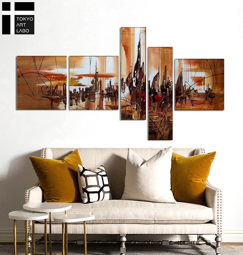 楽天市場】油絵 絵画 インテリア【CITYSCAPE】風景画 アートパネル