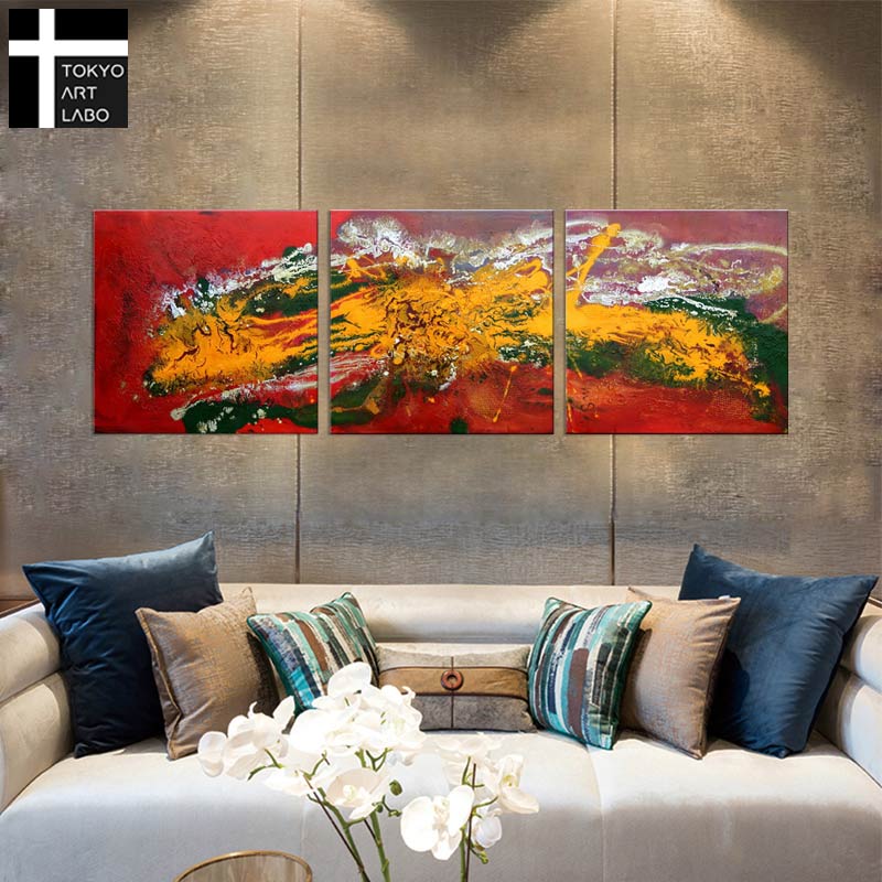 楽天市場】絵画 油絵 インテリア 壁掛け 抽象 モダンアート 3枚組 玄関