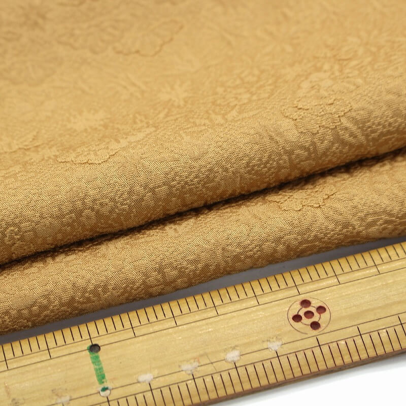 中古】 色無地 地模様 レディース 正絹 芥子ベージュ 松竹 練習向き