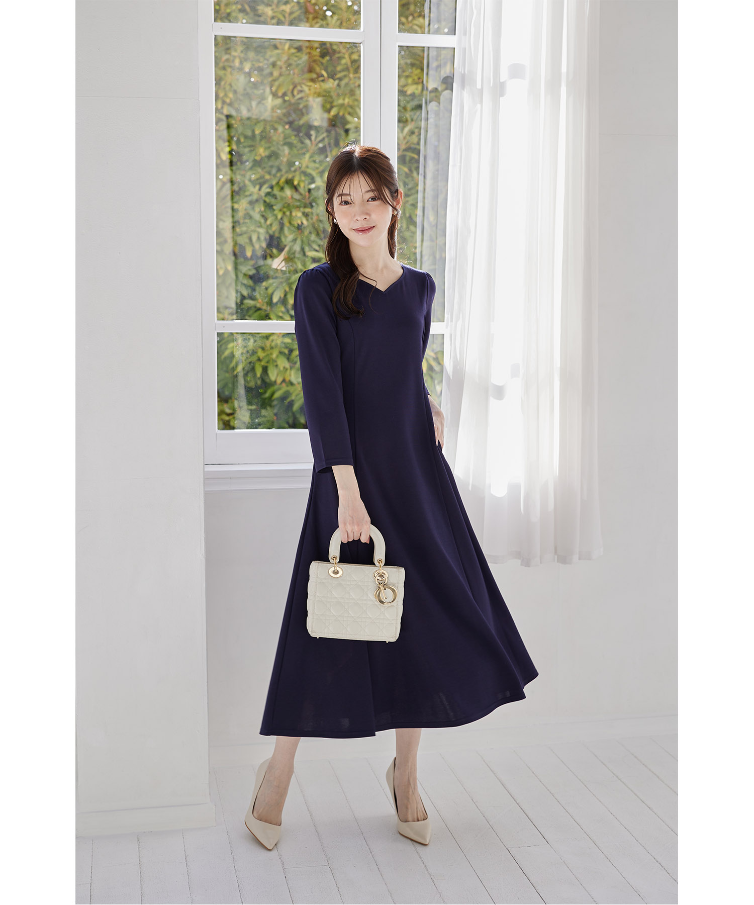 UVカット＆接触冷感♪ハートネックフレアワンピース