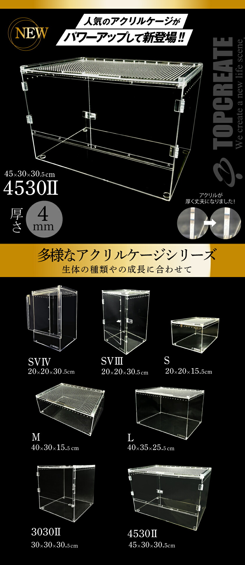 楽天市場】アクリルケージ TOP-AC-4530II TOPCREATE(トップクリエイト
