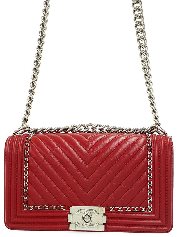 CHANEL】シャネル『ボーイシャネル Vステッチ チェーンショルダー