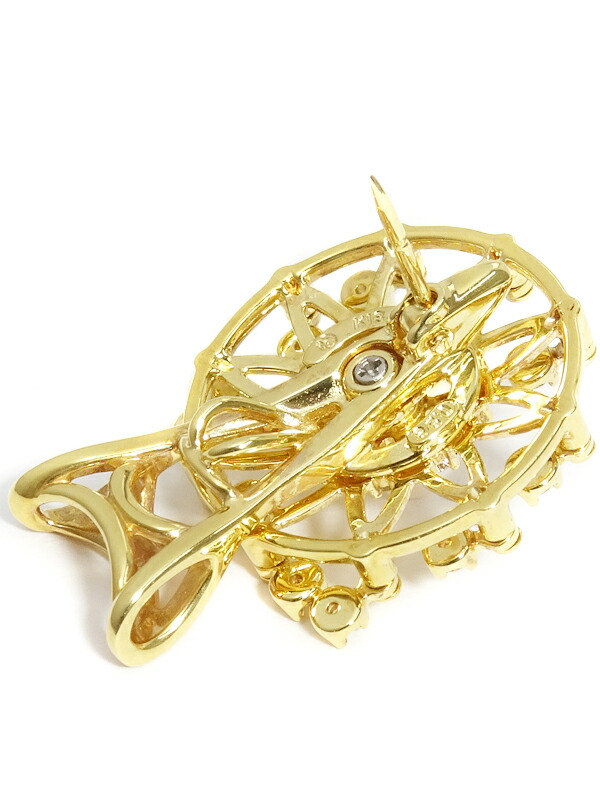 TASAKI】タサキ『K18YG ダイヤモンド0.23ct パール ペンダントトップ