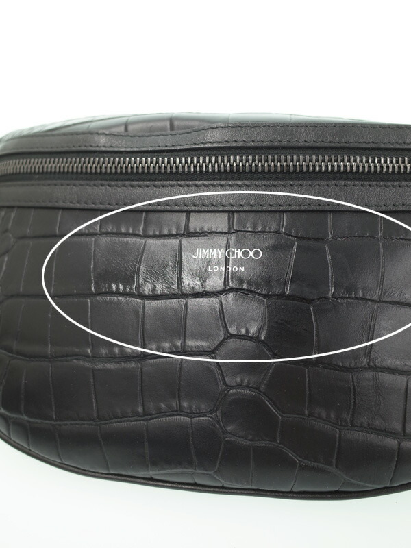 Jimmy Choo】ジミーチュウ『YORK クロコ エンボス加工 レザーベルト