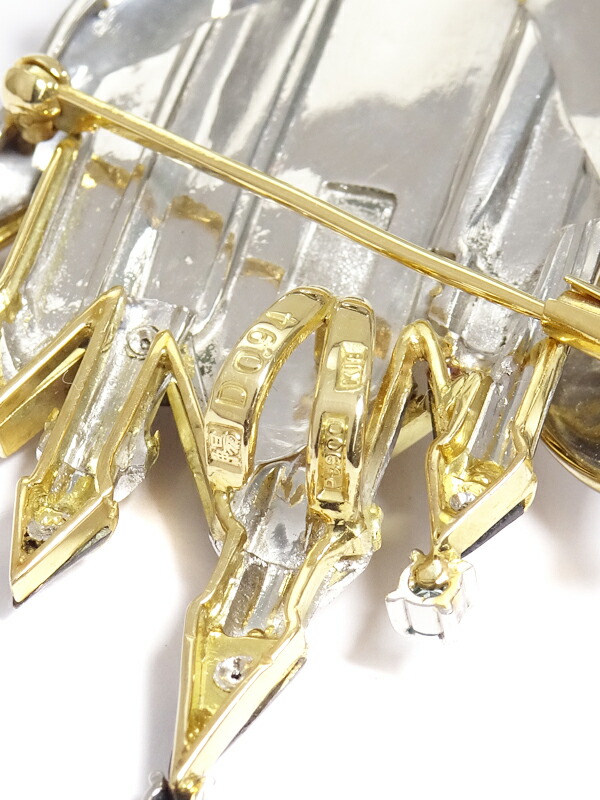 石川暢子】イシカワノブコ『K18YG/PT900 白鳥モチーフ ダイヤモンド