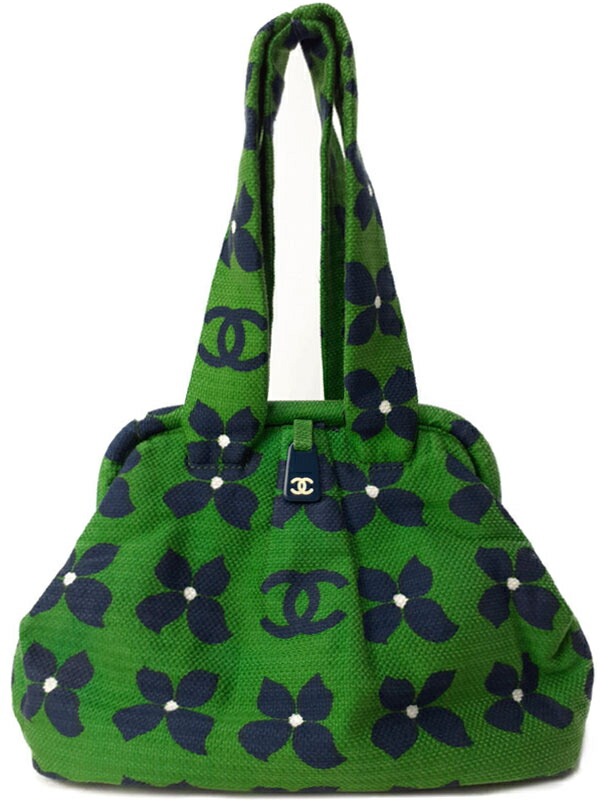 CHANEL】シャネル『ココマーク 花柄 がま口 ハンドバッグ』レディース