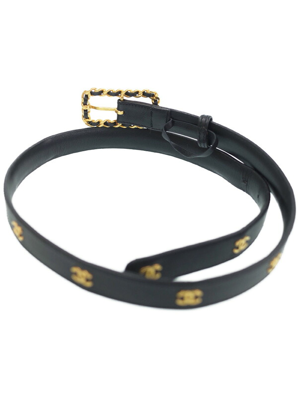 CHANEL】シャネル『ココマーク レザーベルト size 65』A02557