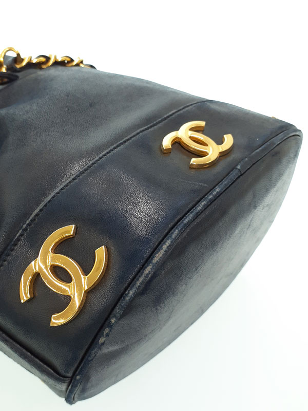 CHANEL】シャネル『トリプルココマーク 巾着型 チェーンショルダー