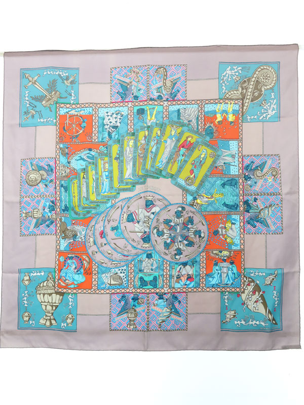 HERMES】【LE TAROT】【フランス製】エルメス『カレ90 タロットカード