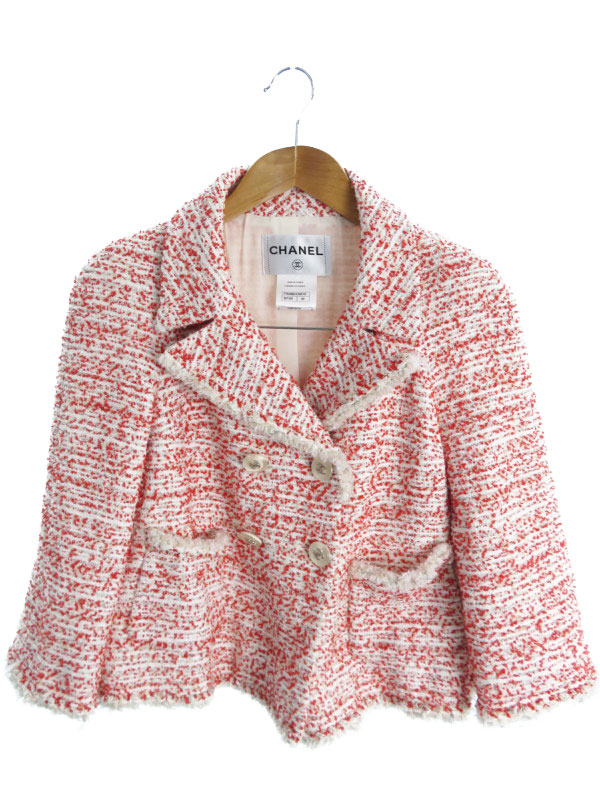 CHANEL】【2ピース】【フランス製】シャネル『ツイード スカートスーツ