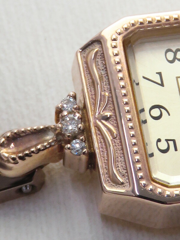 agete】アガット『クラシック スクエアフェイス ウォッチ ダイヤ