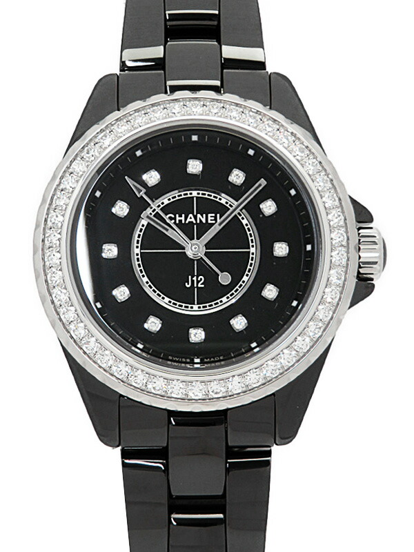 CHANEL】シャネル『J12 ブラックセラミック 33mm 12P＆ベゼルダイヤ