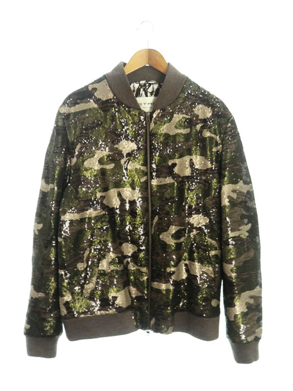 ETRO】エトロ『カモフラ柄 スパンコール 中綿ジャケット sizeXXL』172