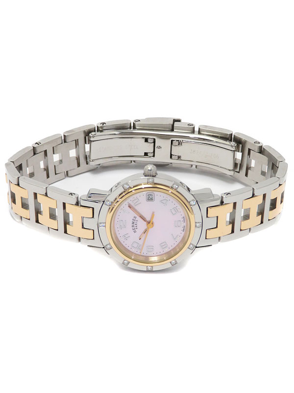 HERMES】エルメス『クリッパー ナクレ 12Pダイヤ』CL4.222 レディース