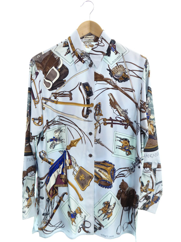 HERMES】エルメス『マルジェラ期 シルク長袖シャツ size38』レディース