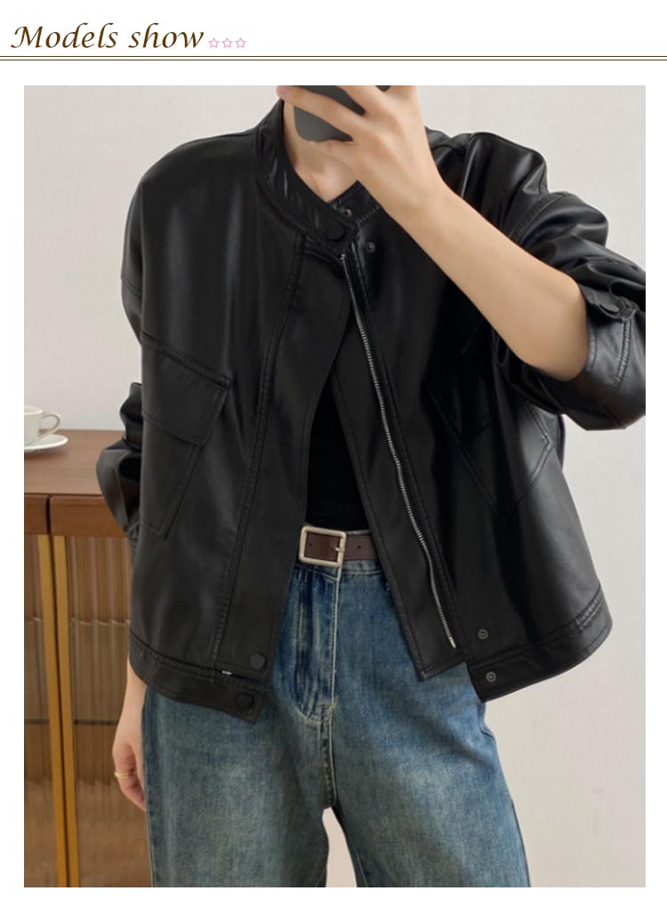 楽天市場】ライダースジャケット ノーカラー ジャケット レディース