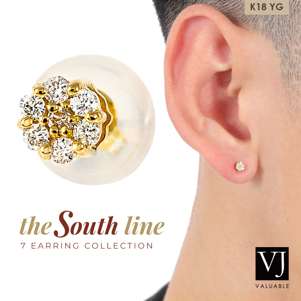 楽天市場】18金 ピアス メンズ スタッズ 18k 「 ダイヤモンド フロート