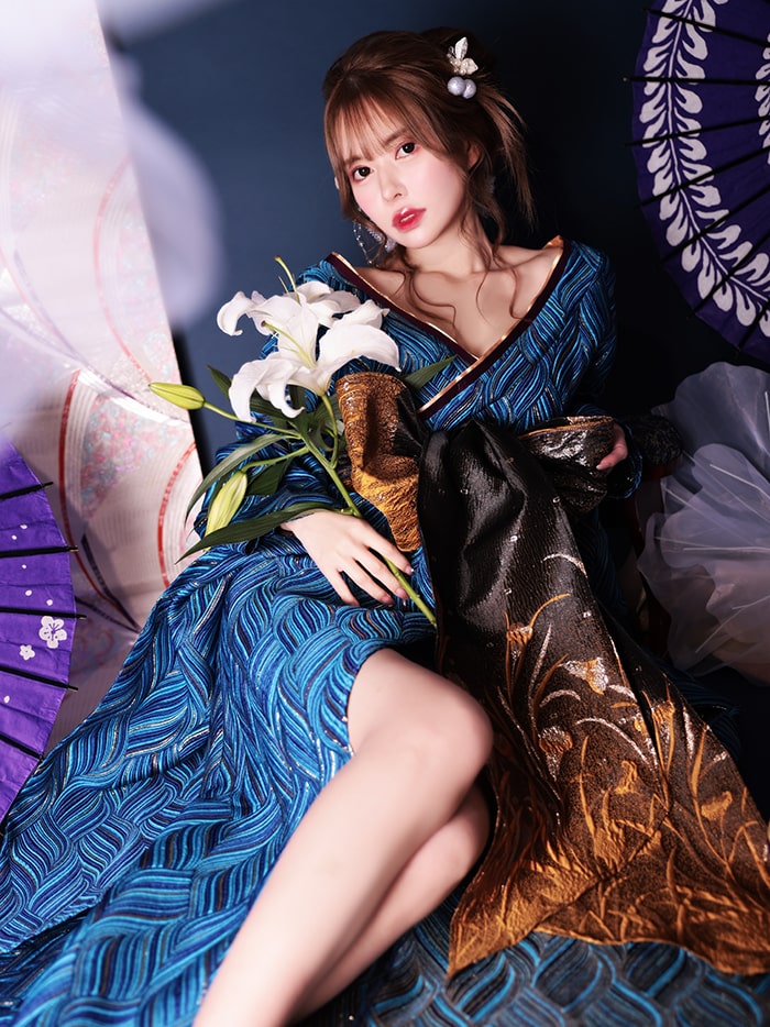 楽天市場】花魁 花魁コスチューム コスプレ和装 コスプレ着物 本格 青