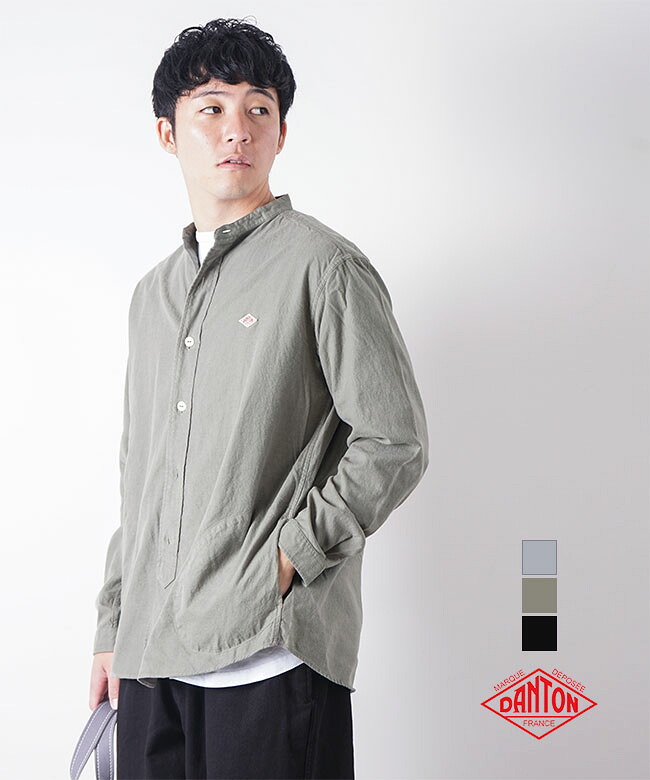 ◇[DT-B0280VSS]DANTON(ダントン) BAND COLLAR SHIRT L/S バンドカラー