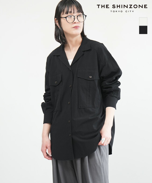 25SMSBL11]THE SHINZONE(ザ シンゾーン) OPEN COLLAR SHIRT オープン