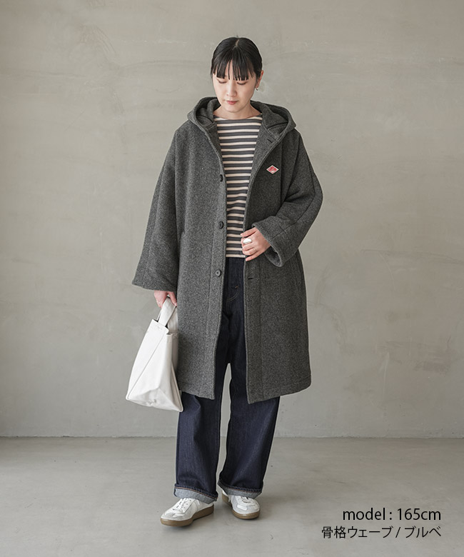 ◇[DT-A0708WLP]DANTON(ダントン) WOOL LIGHT PILE HOODED LONG COAT