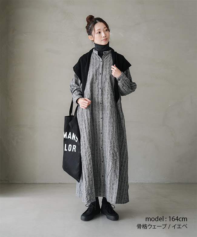 SALE 40%OFF】[250605]ICHI(イチ)ドビーチェック起毛ドレス レディース