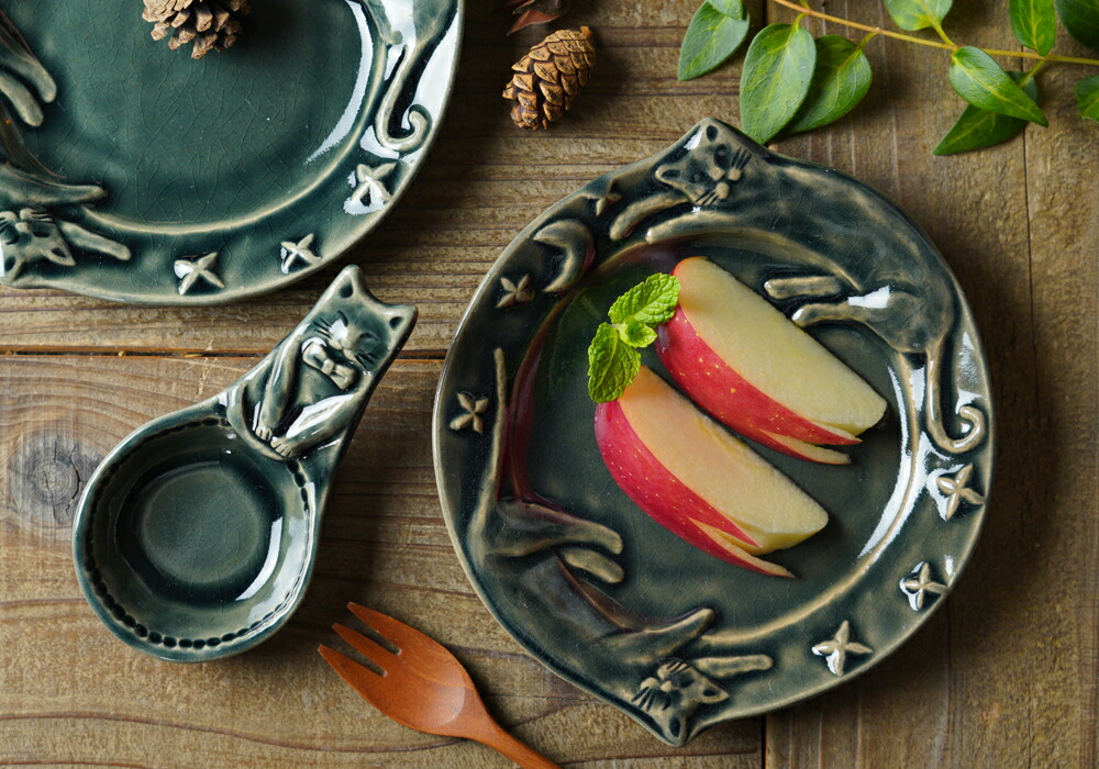 益子焼 星空の猫 【オーシャン/宮沢賢治シリーズ】 わかさま陶芸 丸皿