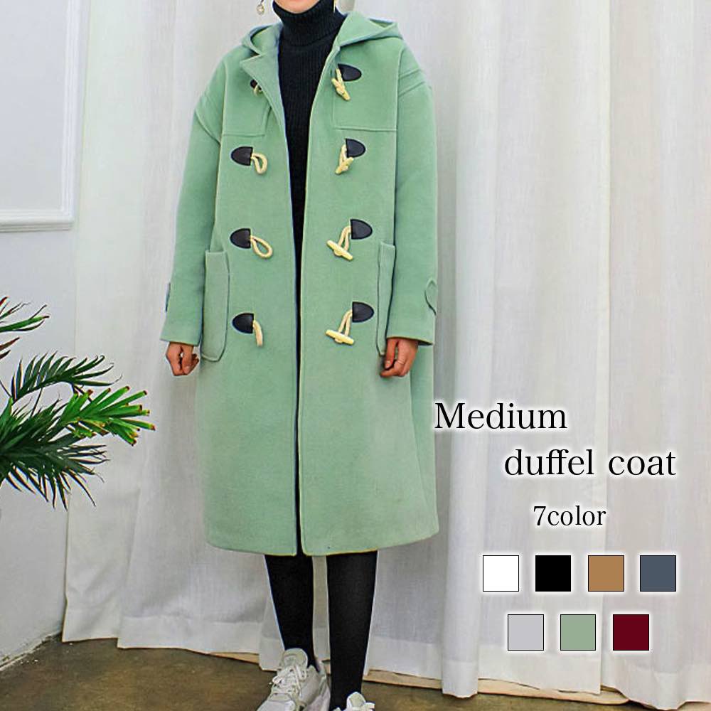 楽天市場】ダッフルコート レディース ミディアムダッフルコート