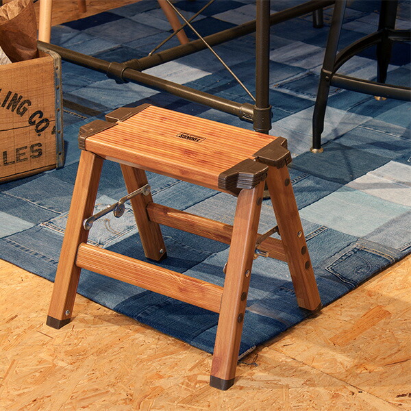 う*ぎ様 【アンティーク】木製折りたたみ式ステップスツール う*ぎ様