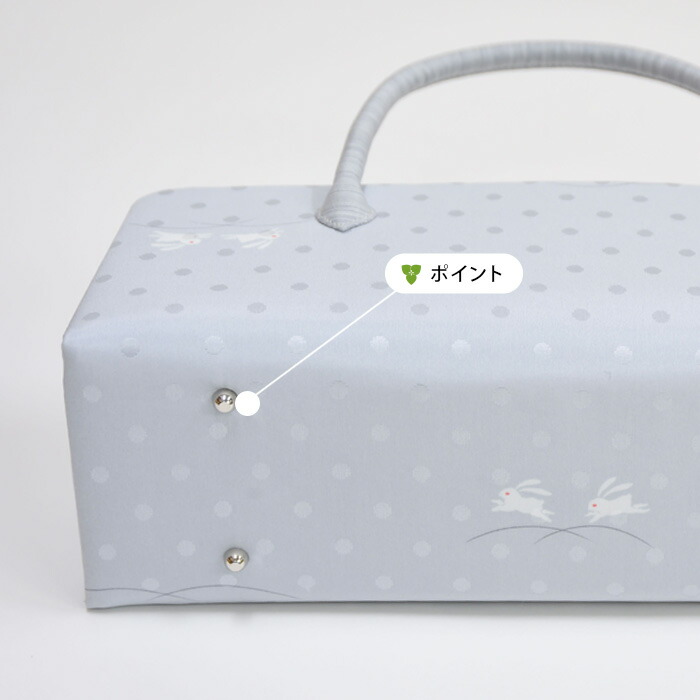 利休バッグ 和装バッグ あおりバッグ トートバッグ 正絹 うさぎ ：つゆ