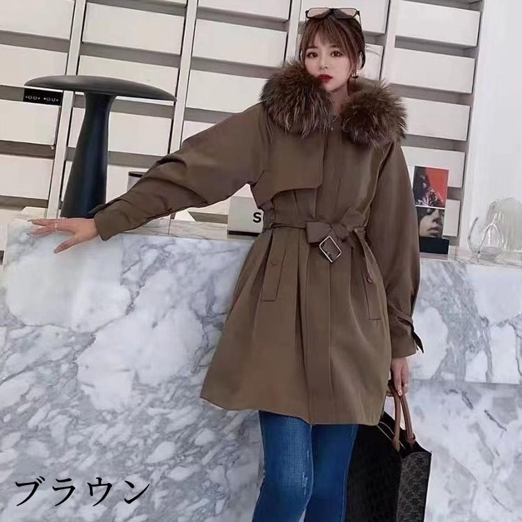 ブラウン モッズコート 36サイズ リラクス ライナー ファーベスト付