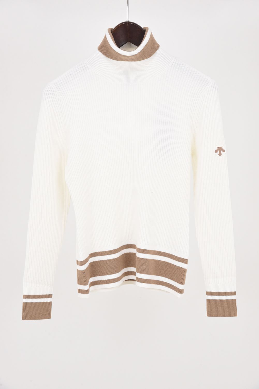 DESCENTE GOLF - 【レディース】 配色ライン リブ編みハイネックニット