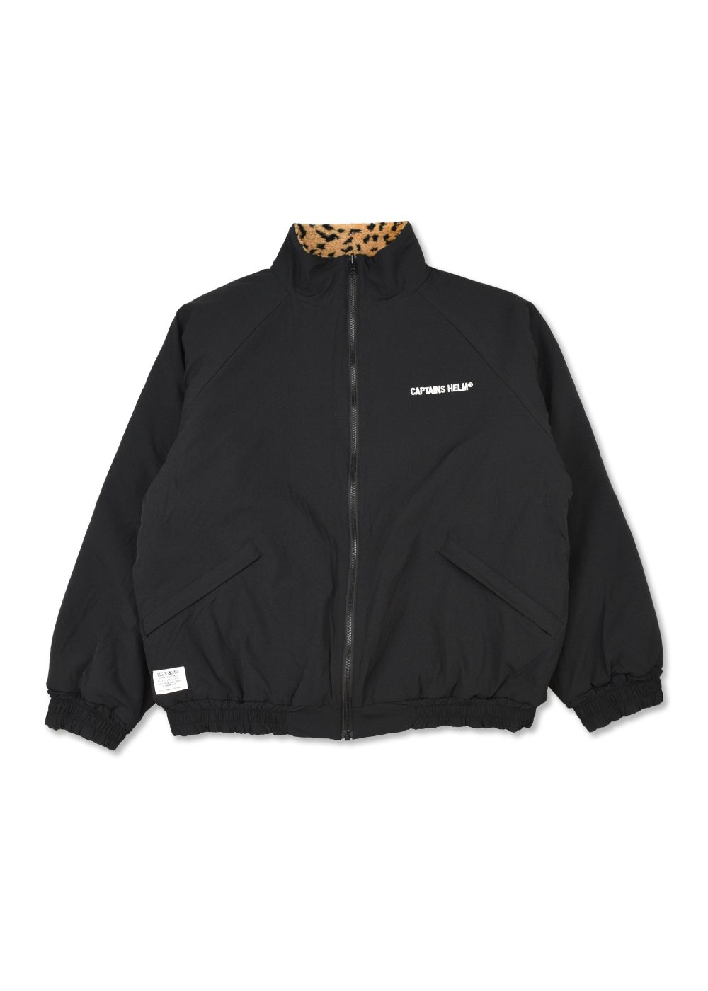 CAPTAINS HELM - REVERSIBLE FLEECE JACKET (BLACK×LEOPARD