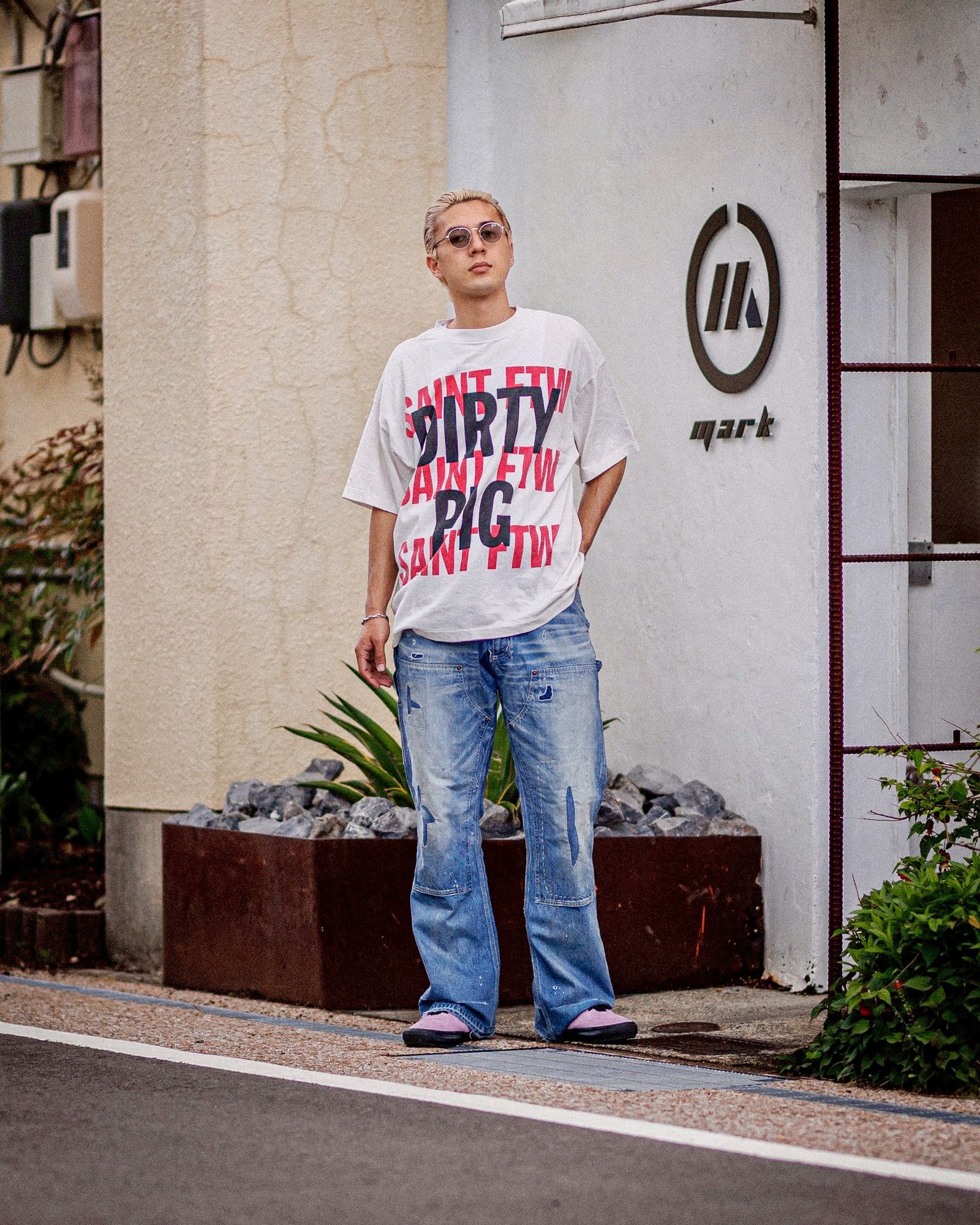 SAINT M×××××× - セントマイケル Tシャツ DIRTY PIG SS TEE(SM-HR8