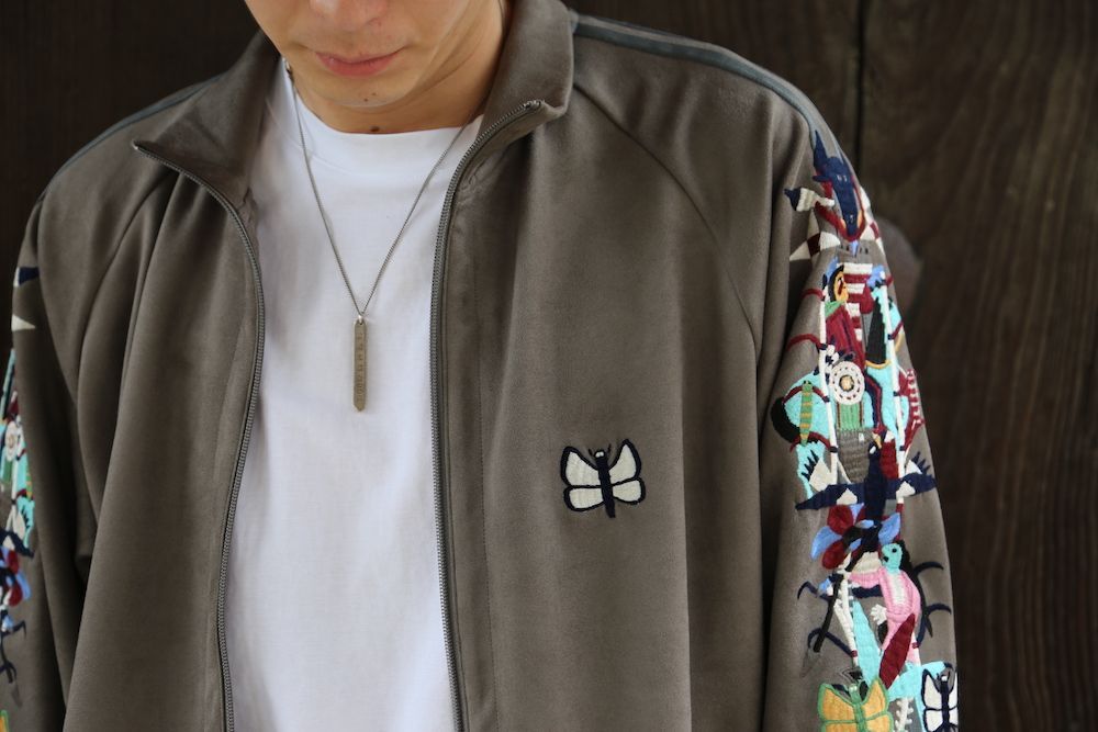 doublet CHAOS EMBROIDERY SUEDE TRACK JACKET