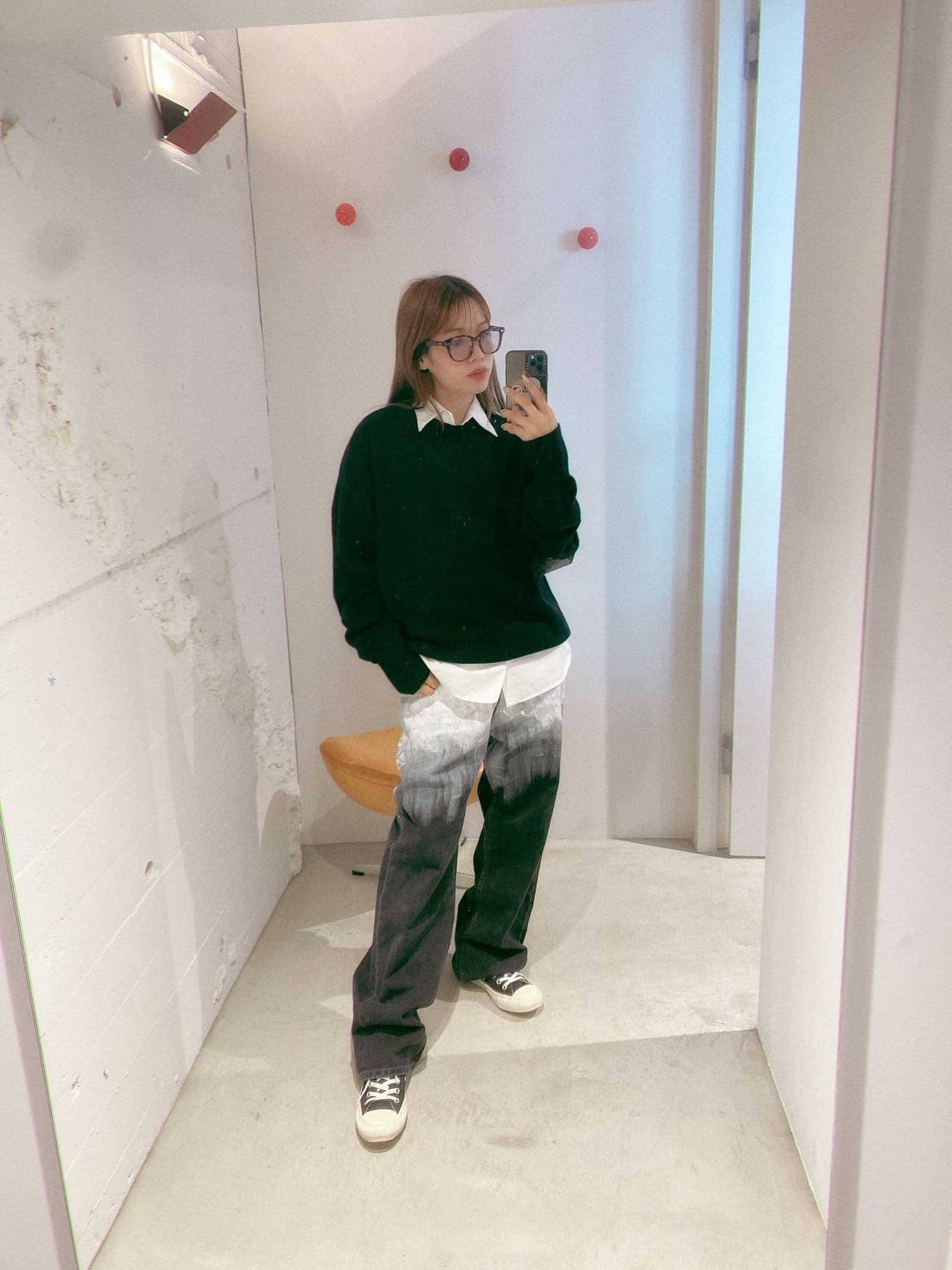 YOKE - ヨーク24FW PAINTED ELBOW PATCH SWEATER(YK24FW0822S)BLACK | MARK