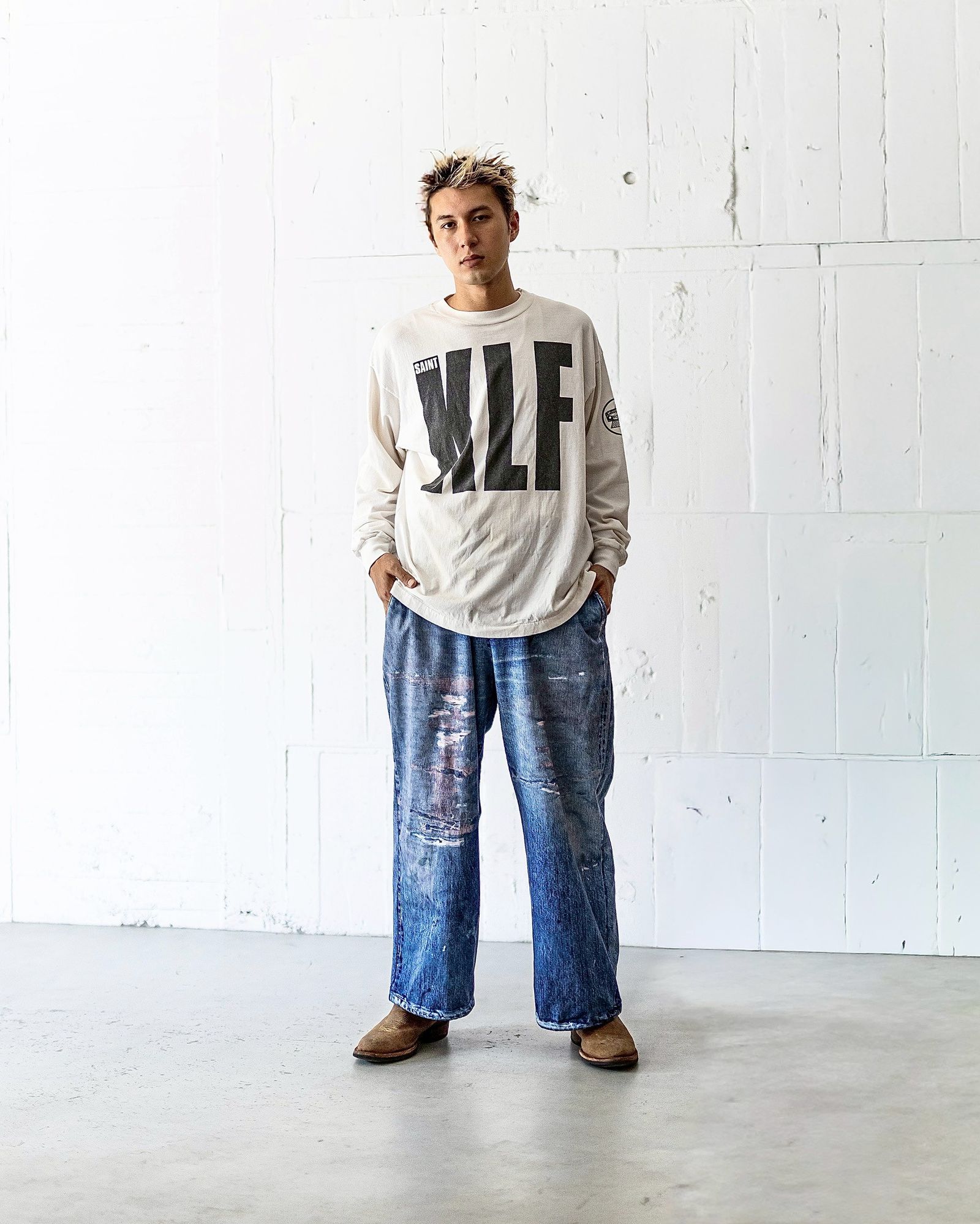 SAINT M×××××× - セントマイケル Tシャツ KLF LS TEE(SM-HR1-0000-C05