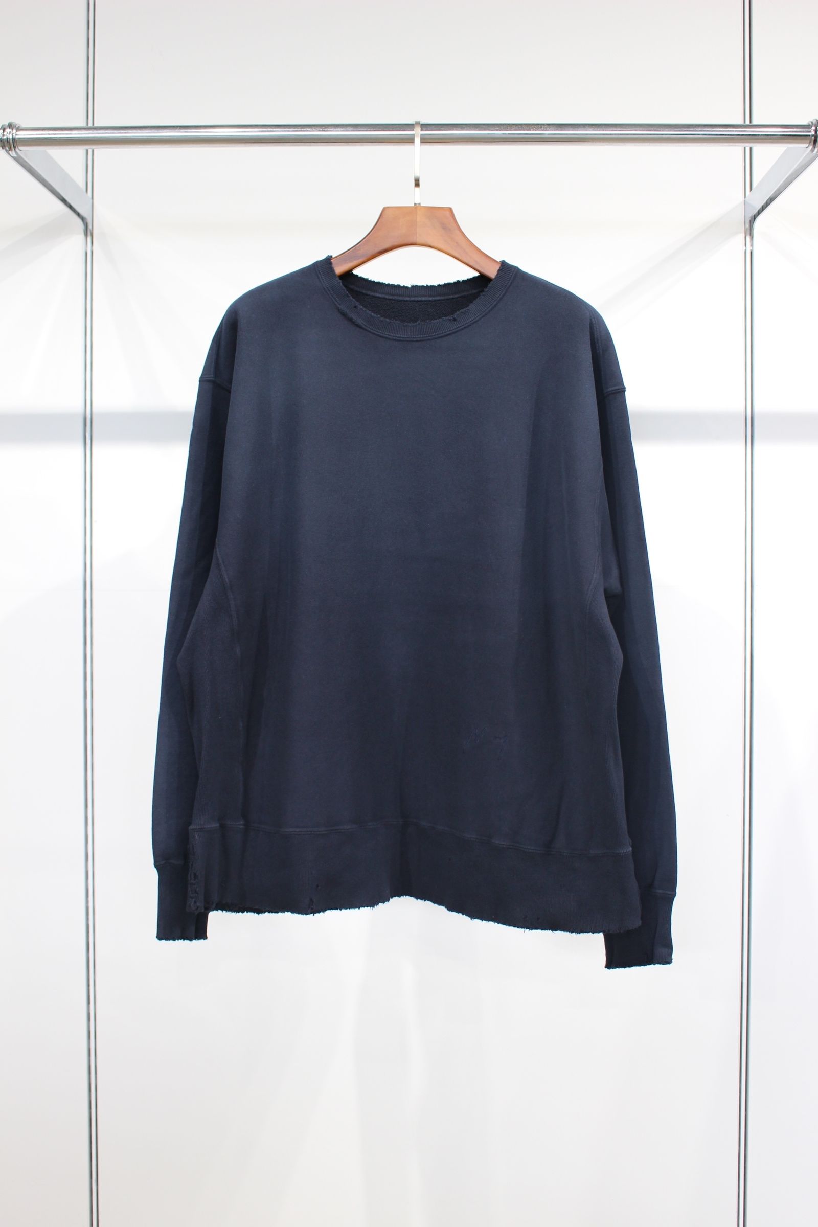 ANCELLM - 【再発売】【別注】DYED DAMEGE SWEAT SHIRT | NAVY