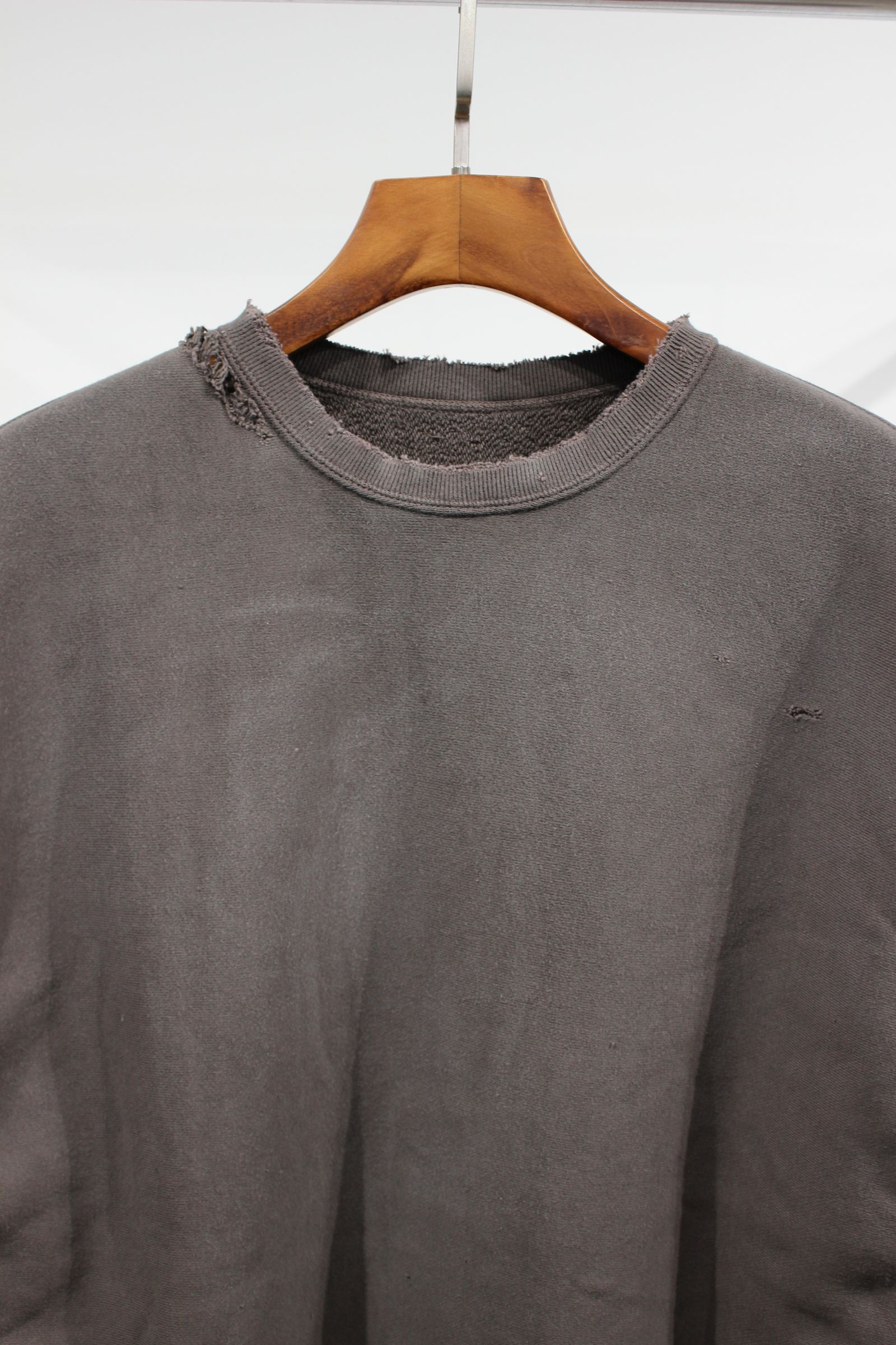ANCELLM - DYED DAMAGE SWEAT SHIRT/F.BLACK | NapsNote