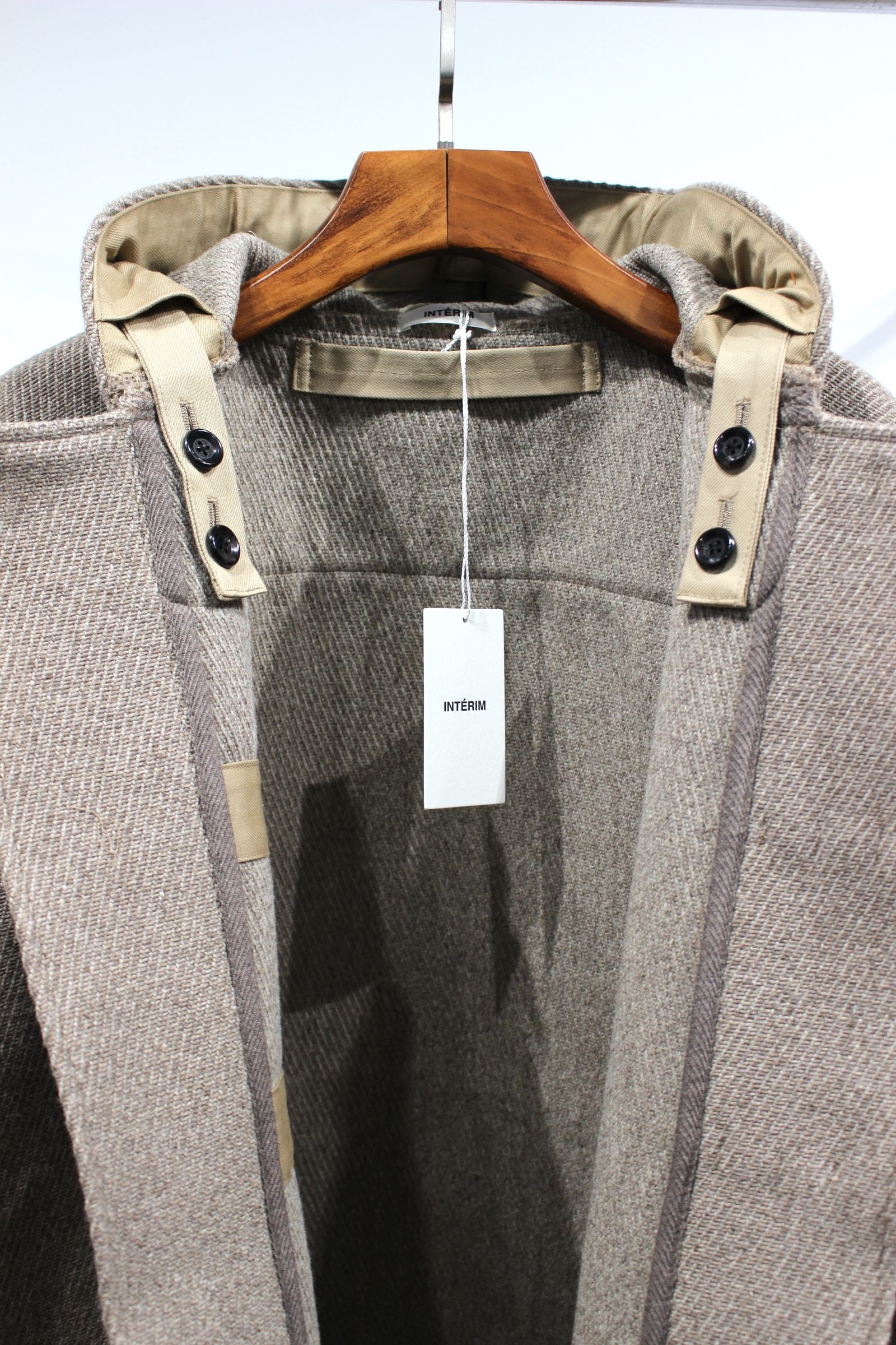 INTERIM - HYPER BIG CASHMERE HEAVY ROYAL NAVY DUFFEL COAT | BEIGE