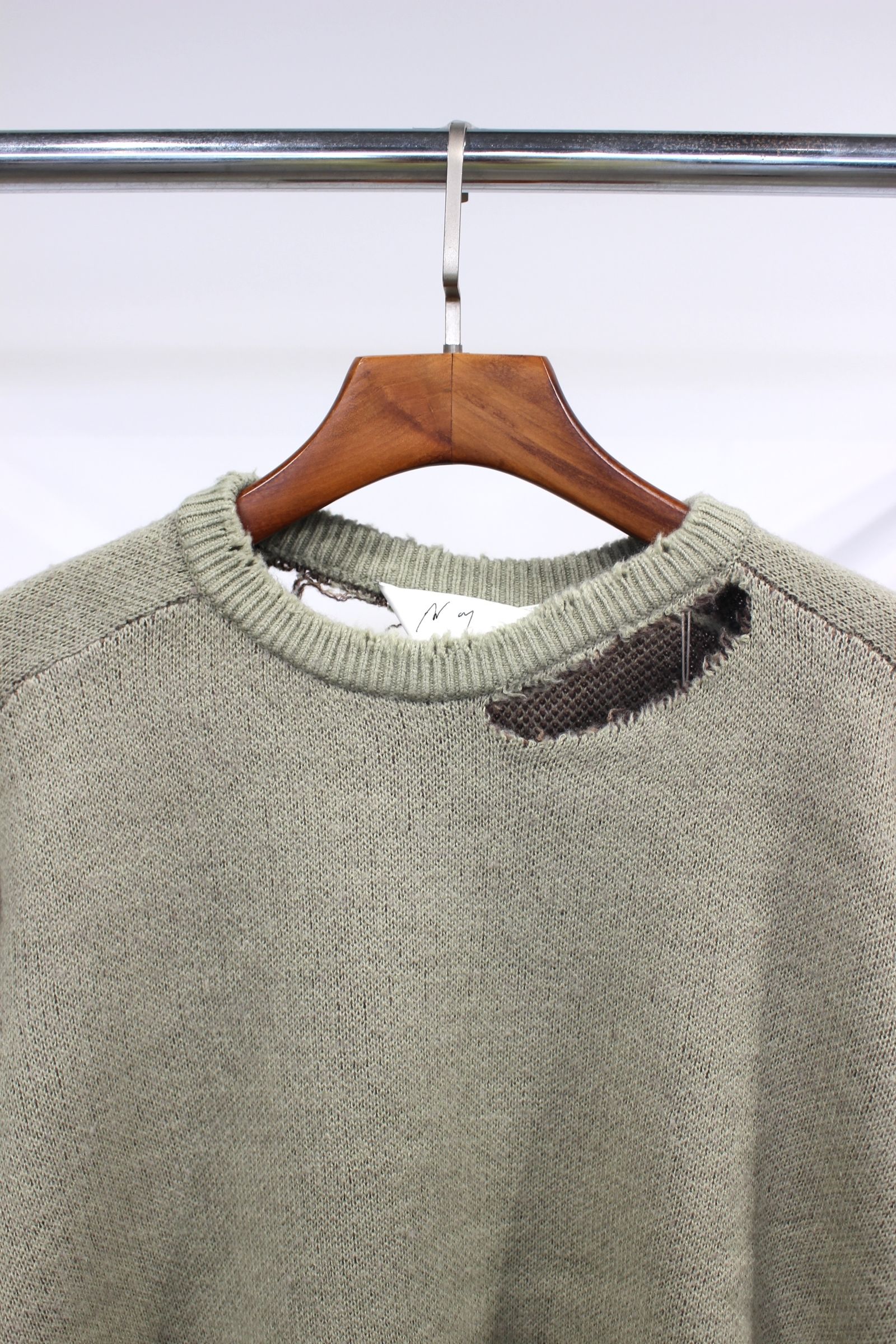 ANCELLM - DAMAGE KNIT | GREEN | ダメージニット | NapsNote