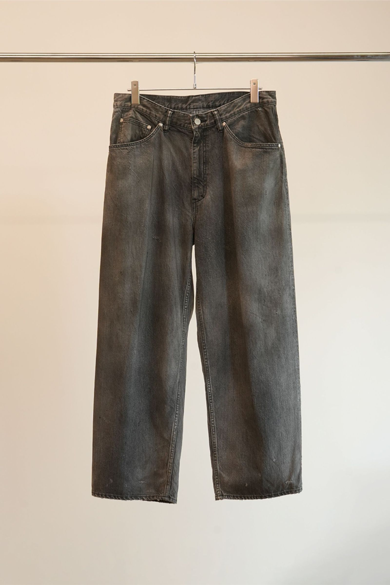 ANCELLM - AGING STRAIGHT 5P DENIM PANTS | BLACK | デニム | NapsNote